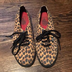 Leopard Vans. Women’s size 8. Men’s size 6.5